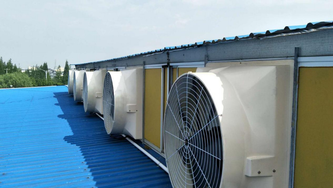 Ventiladores de escape industriais de estilo moderno para refrigeração de aves de capoeira 6.2m/s Velocidade do vento