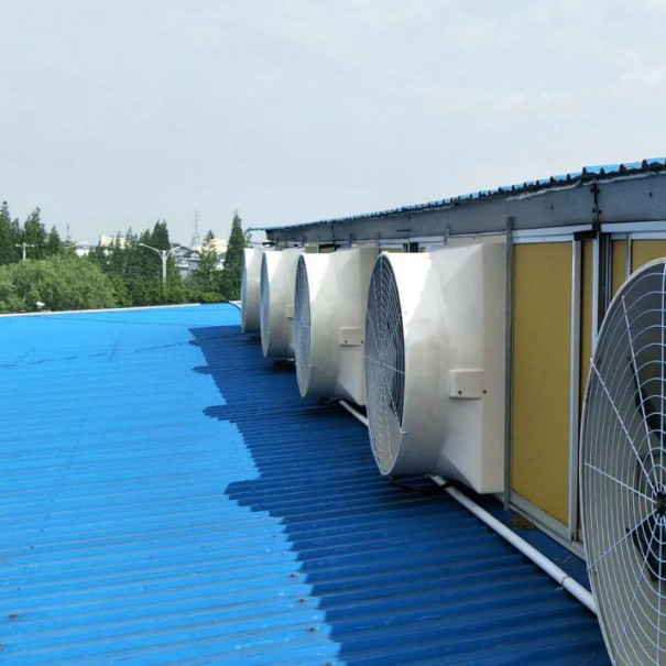 Ventilador de circulação de refrigeração de aves de capoeira de aço galvanizado com volume de ar e quadro PE de camada dupla