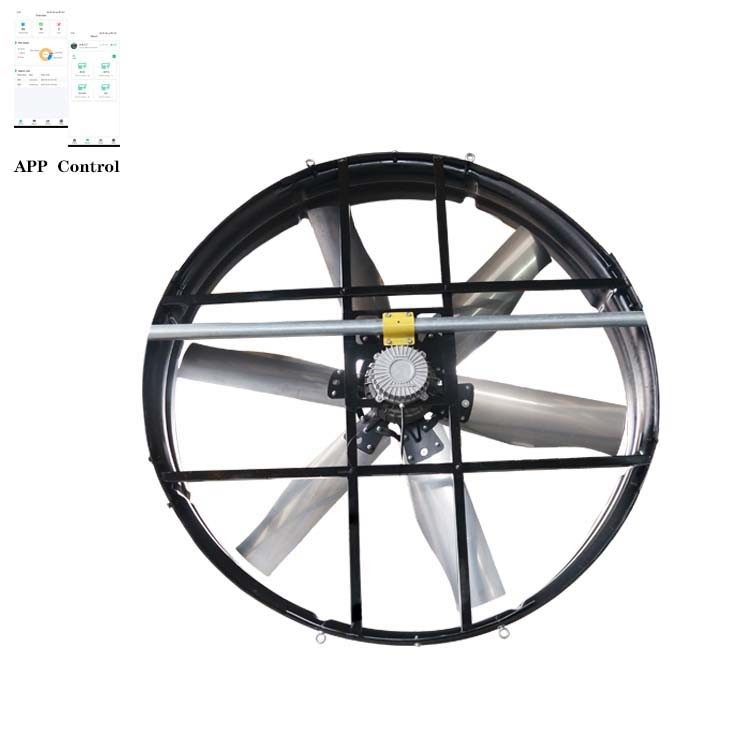 Ventilador de escape industrial de potência com 2000W de entrada 345r/min Velocidade de rotação 20%-100% Controle de velocidade