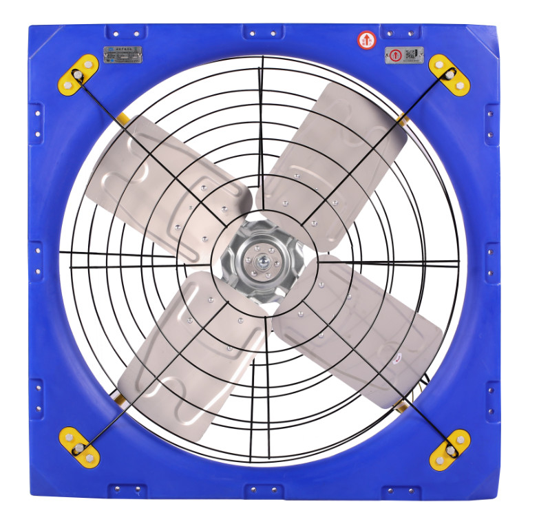 Potência Ventilador de circulação de gado 28273m3/h Fluxo máximo de ar 38 Diâmetro da lâmina Quadro de PE de camada dupla