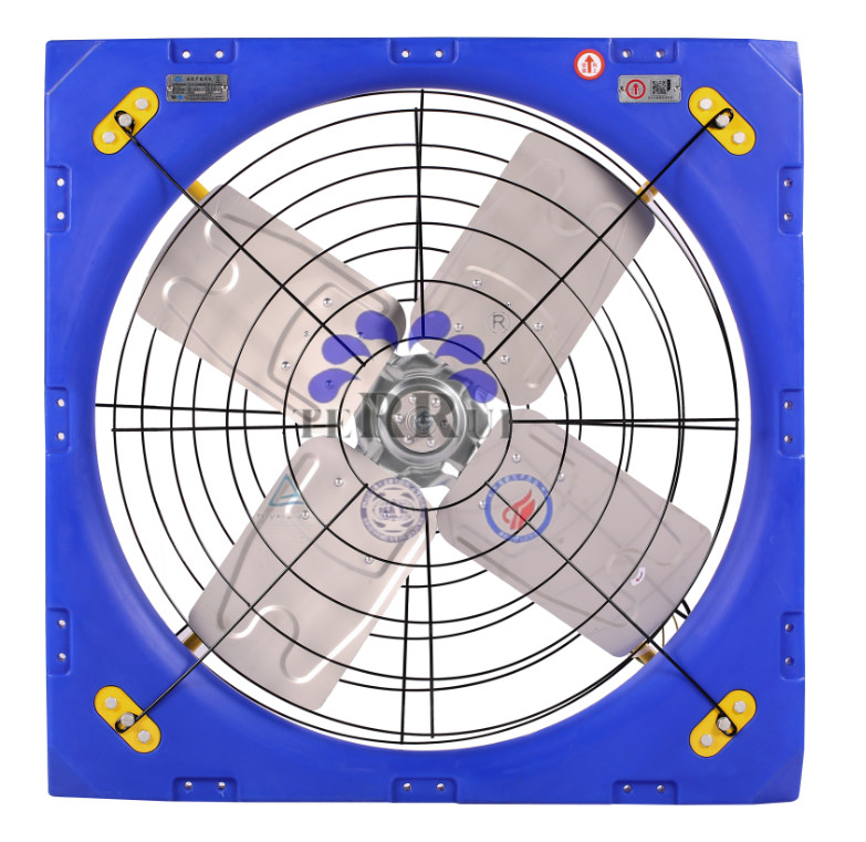 38 Ventilador de ventilação de gado para fluxo de ar máximo de 28273 m3/h e potência de entrada de 410w