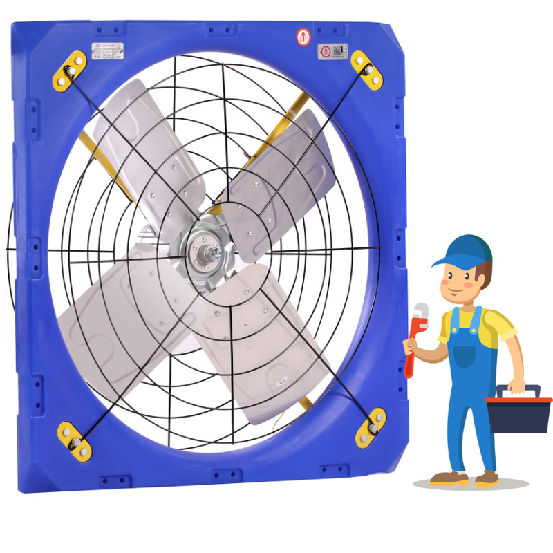 Ventilação do gado Ventilador de circulação Quadro PE de camada dupla 28273m3/h Fluxo de ar 1.1A Corrente