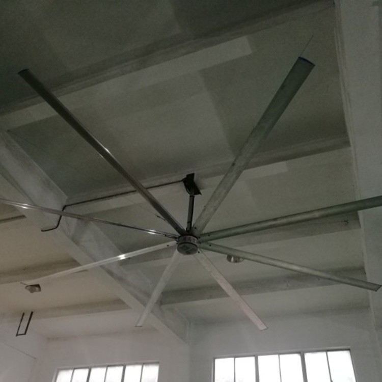 Ventilador de teto industrial com material de lâmina de liga de 6pcs para área de cobertura de 1400m2 e baixo ruído