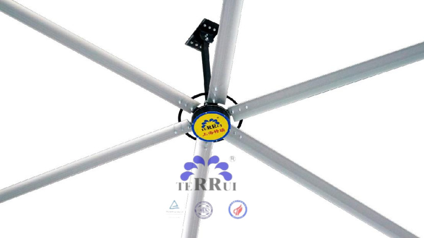 Ventilador de teto industrial com 14300m3/min Fluxo de ar para IP55 Workshop e 6pcs liga