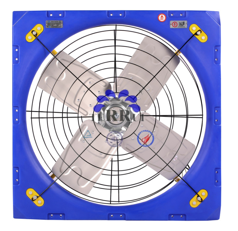 Ventilador de ventilação de gado industrial de poupança de energia com potência de entrada de 410W e corrente de 1,1A