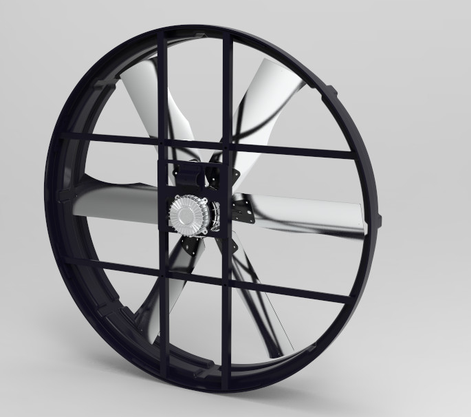 Ventilador de painel industrial com fluxo de ar máximo de 120193 m3/h e capacidade de 60 m3/h