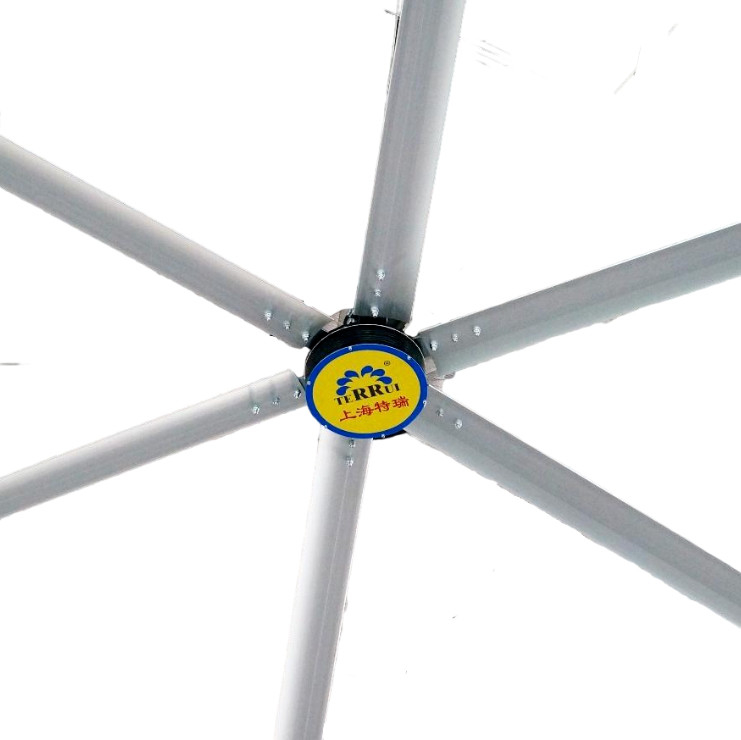 Ventilador de teto industrial com material de lâmina de liga de 6pcs para área de cobertura de 1400m2 e baixo ruído