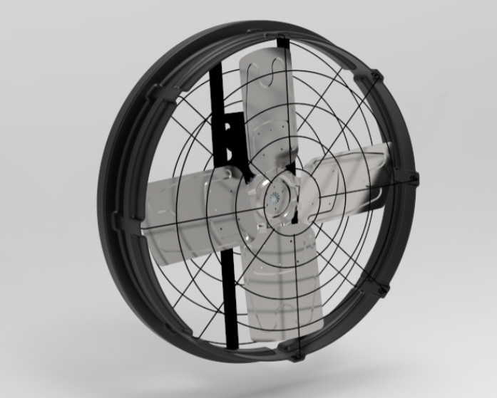 Ventiladores de celeiro de gado com ruído≤69dB 1115*1115*285mm Tamanho do quadro e potência de entrada de 410w