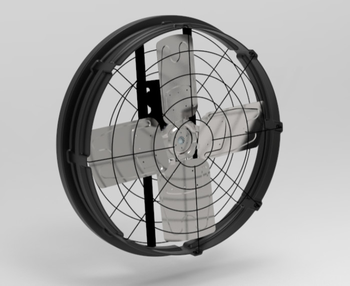 Ventiladores de celeiro de gado com ruído≤69dB 1115*1115*285mm Tamanho do quadro e potência de entrada de 410w