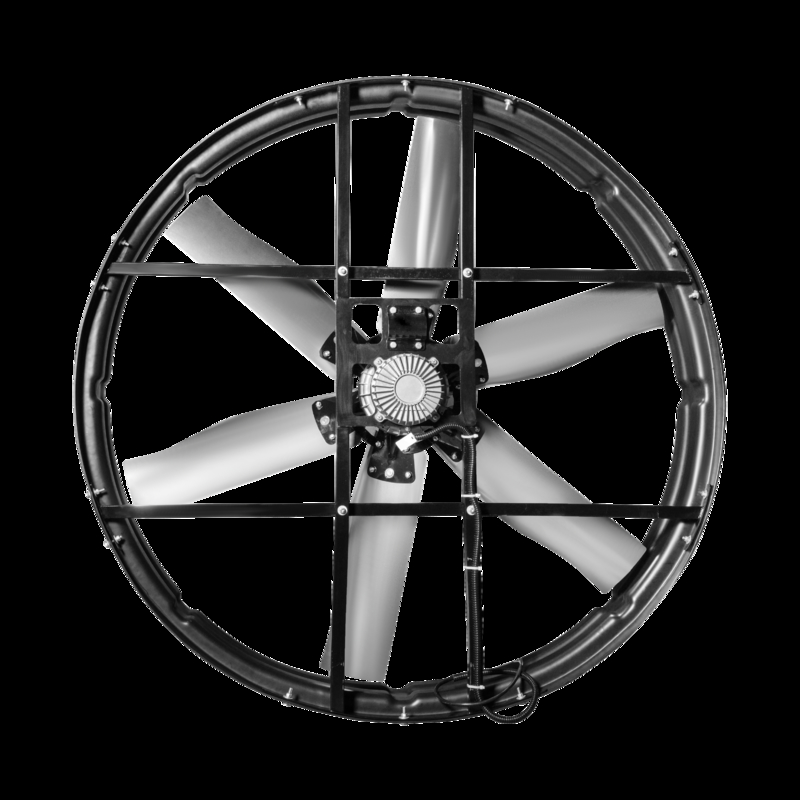 Ventilador de escape industrial de potência com 2000W de entrada 345r/min Velocidade de rotação 20%-100% Controle de velocidade