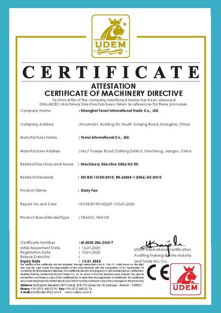 China Shanghai Terrui International Trade Co., Ltd. Certificações